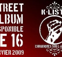 Le Street CD de K-Listo disponible le 16 janvier 2009