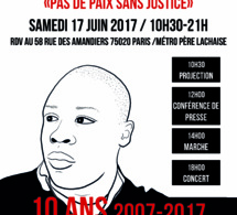 Commémoration "Lamine Dieng - 10 ans" le 17 juin 2017 à Paris