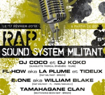 Soirée "Rap &amp; Sound System militant #2" le 17 février 2018 à Melle (79)