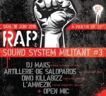 Soirée "Rap &amp; Sound System militant #3" le 16 juin 2018 à Melle (79)