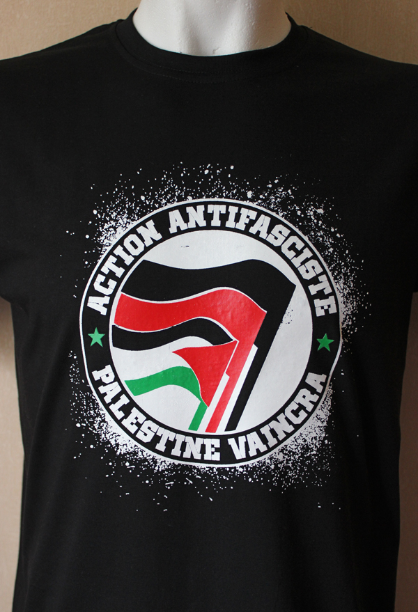 T-shirt "Action antifasciste - Palestine vaincra" Noir (Homme)